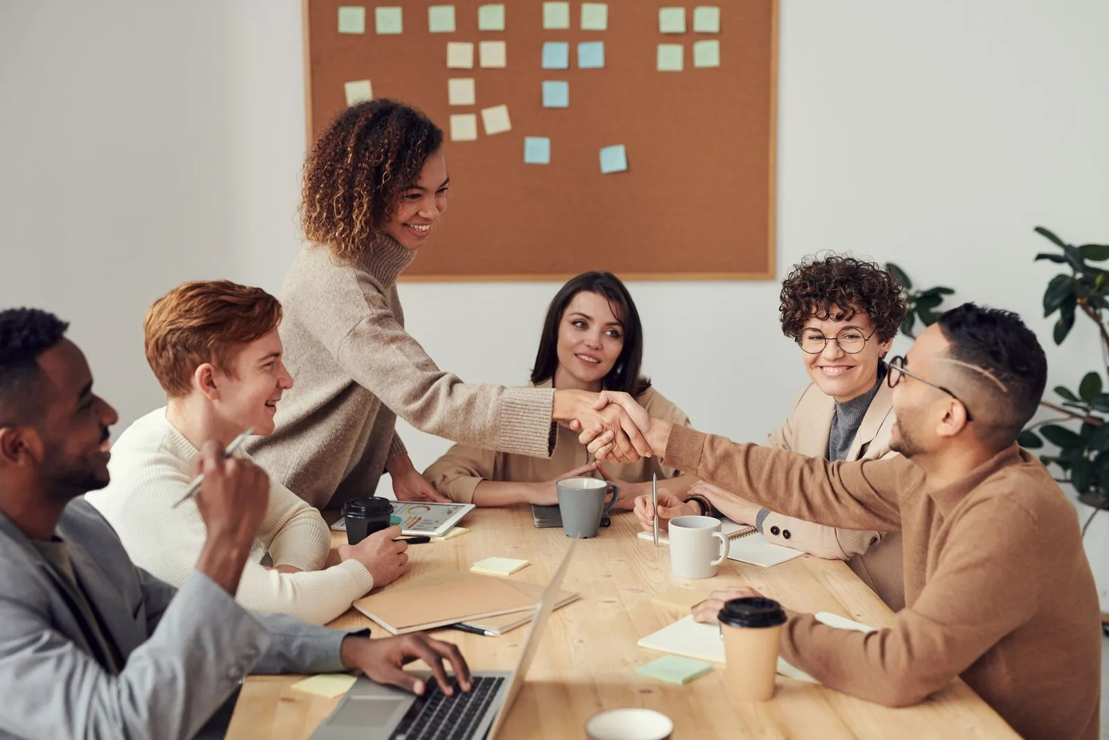 Business partners shaking hands